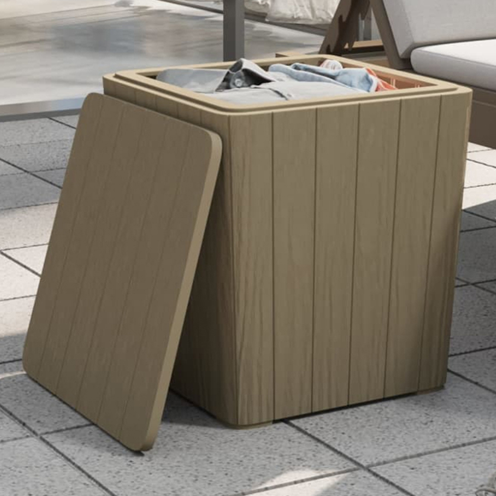 vidaXL Brown Garden Side Table with Storage and Removable Lid Image 1