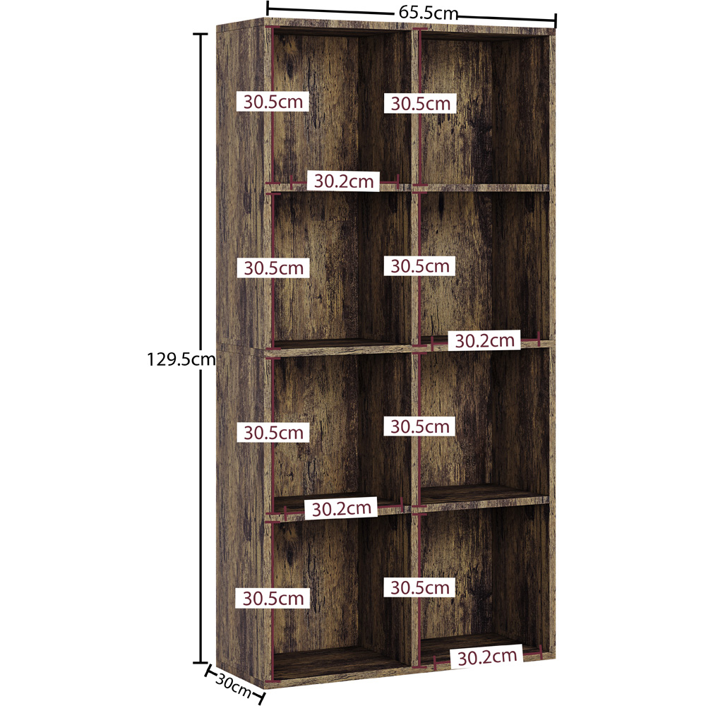 VIDA DESIGNS 8 Shelf Dark Wood Cube Storage Unit Image 9