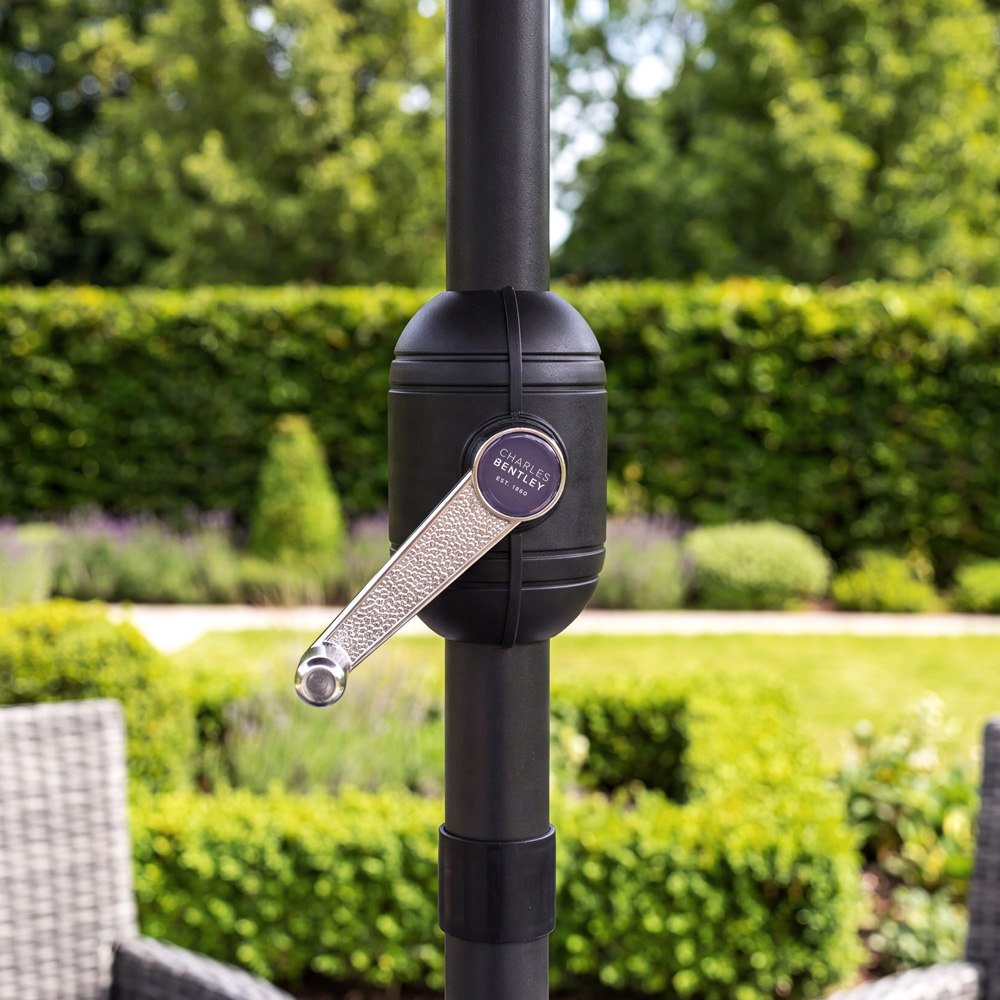 Charles Bentley Beige Metal Crank Parasol 2m Image 6