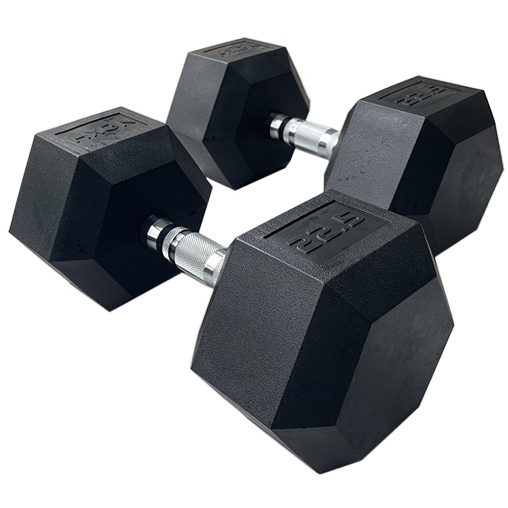 HXGN Pro Hex Black Dumbbell 22.5kg 2 Pack Image 1