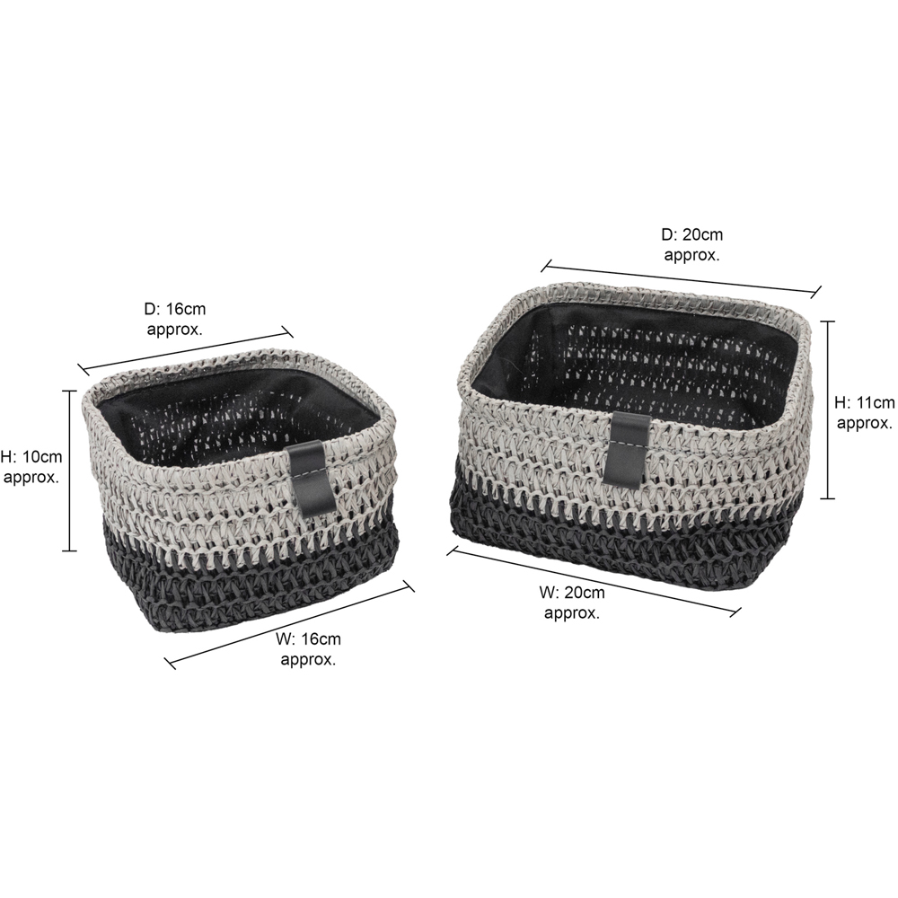 JVL Kenzi Light Grey Square Storage Basket 2 Pack Image 9
