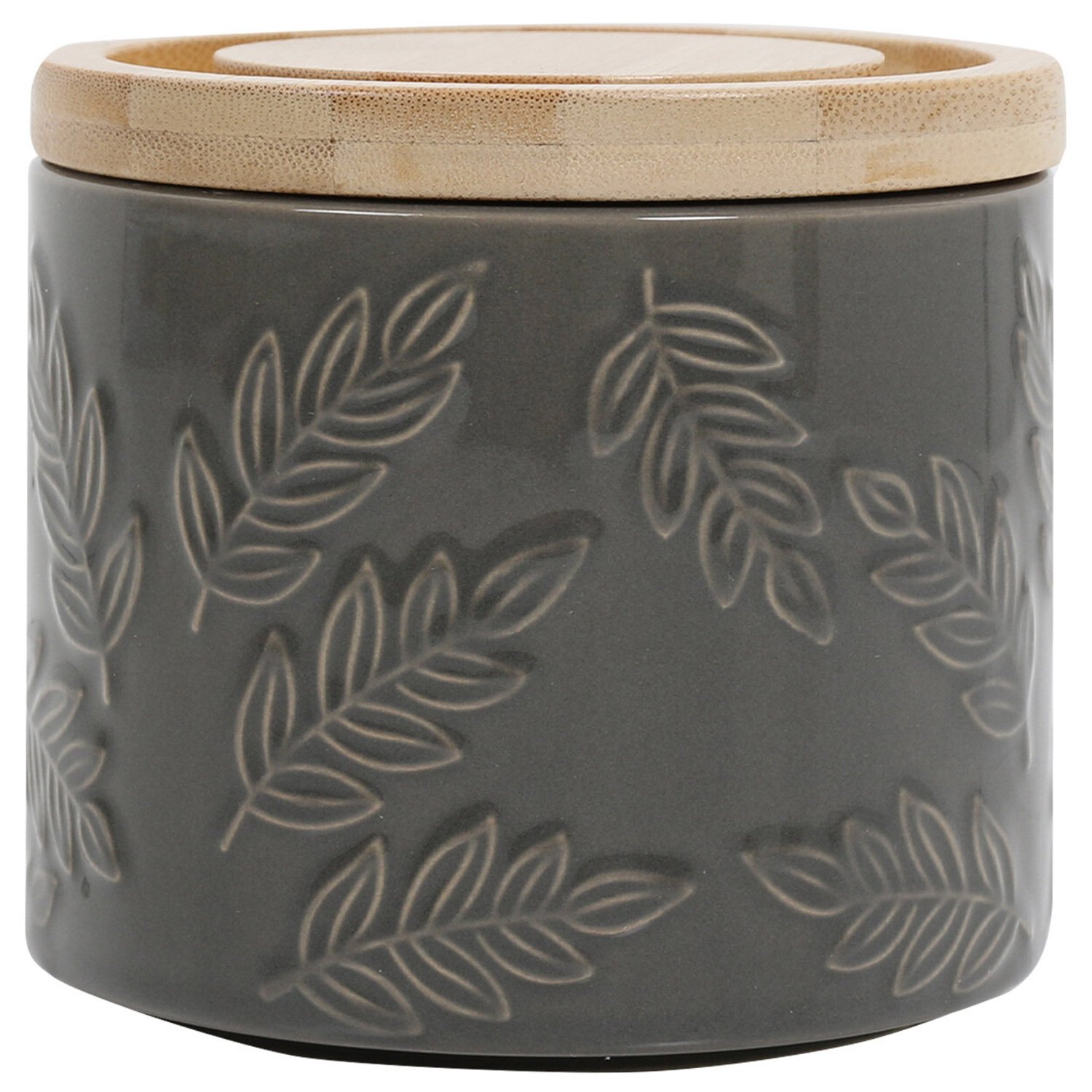 Botanical Ceramic Stacking Canister - Grey / Small Image 1