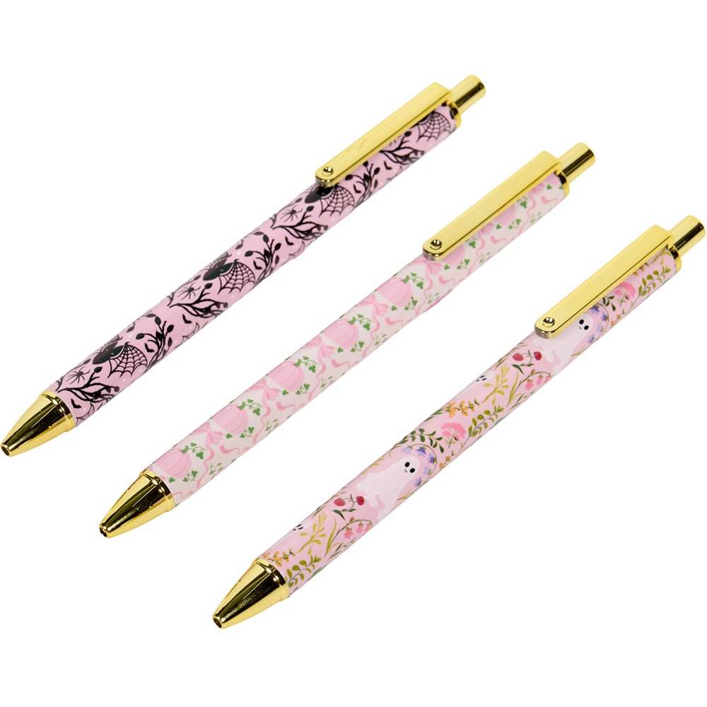 Pack of 3 Floral Ghost and Bat Pen Set Image 3