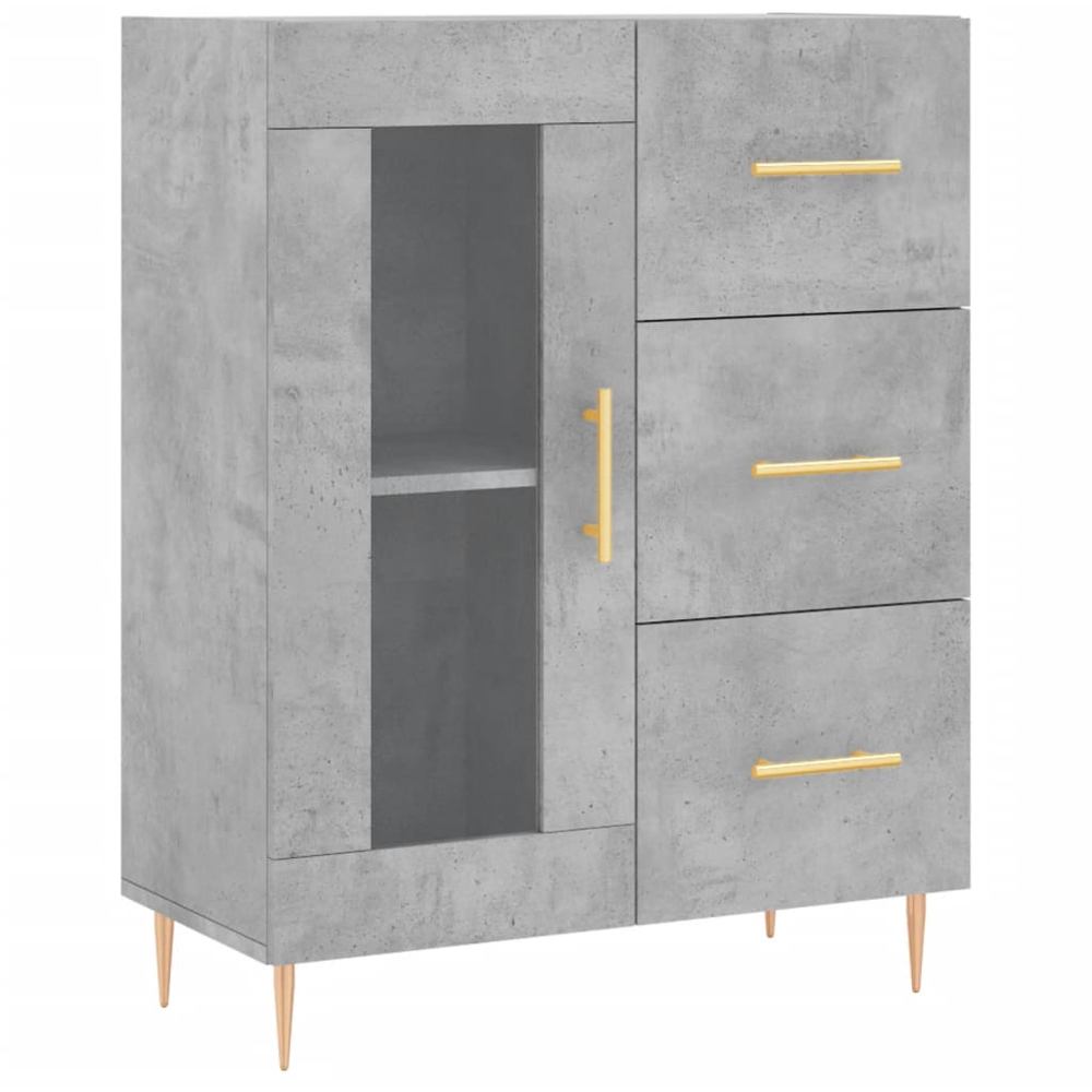 vidaXL 3 Door 3 Drawer Concrete Grey Highboard Image 7
