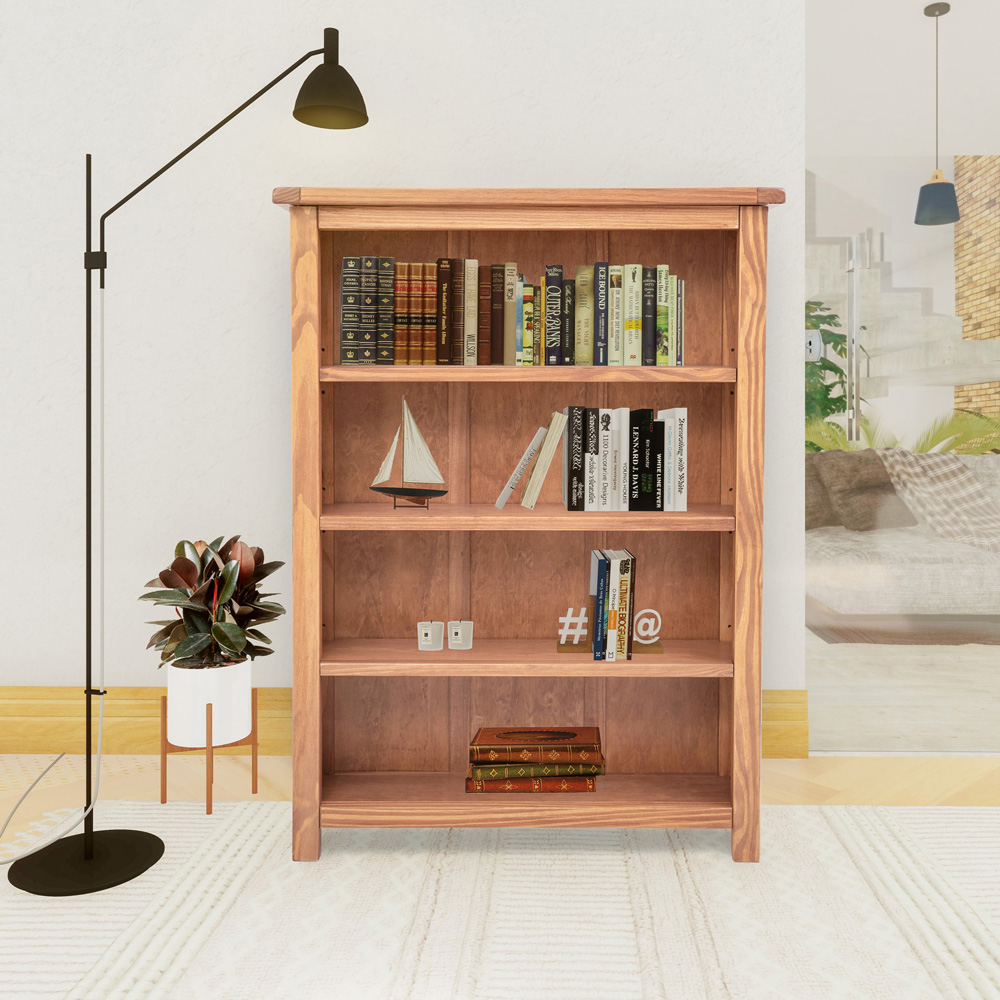 Padua 4 Shelf Lacquered Wide Bookcase Image 8
