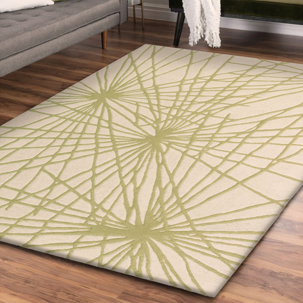 Esselle Home Aura Starburst Natural and Sage Green Rug 200 x 290cm Image 6