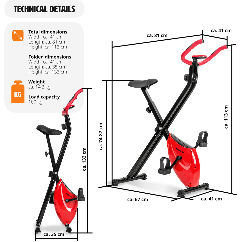 tectake Foldable Exercise Bike with Training Computer and Heart Rate Monitor Image 9