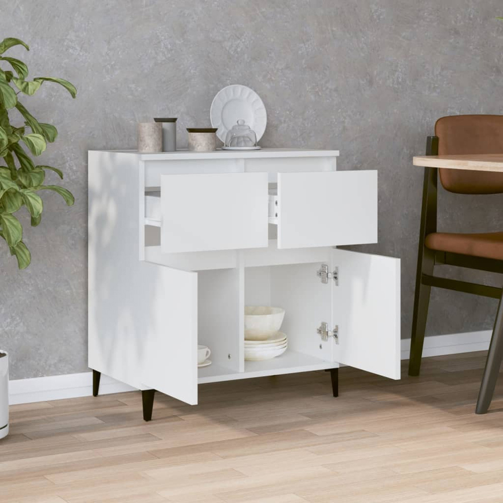 vidaXL 2 Door 2 Drawer White Sideboard Image 8