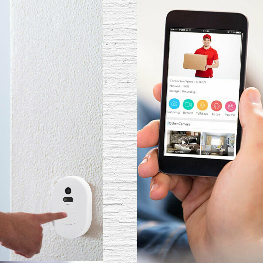 Aquarius White Wi-Fi Wireless Smart Camera Doorbell Image 2