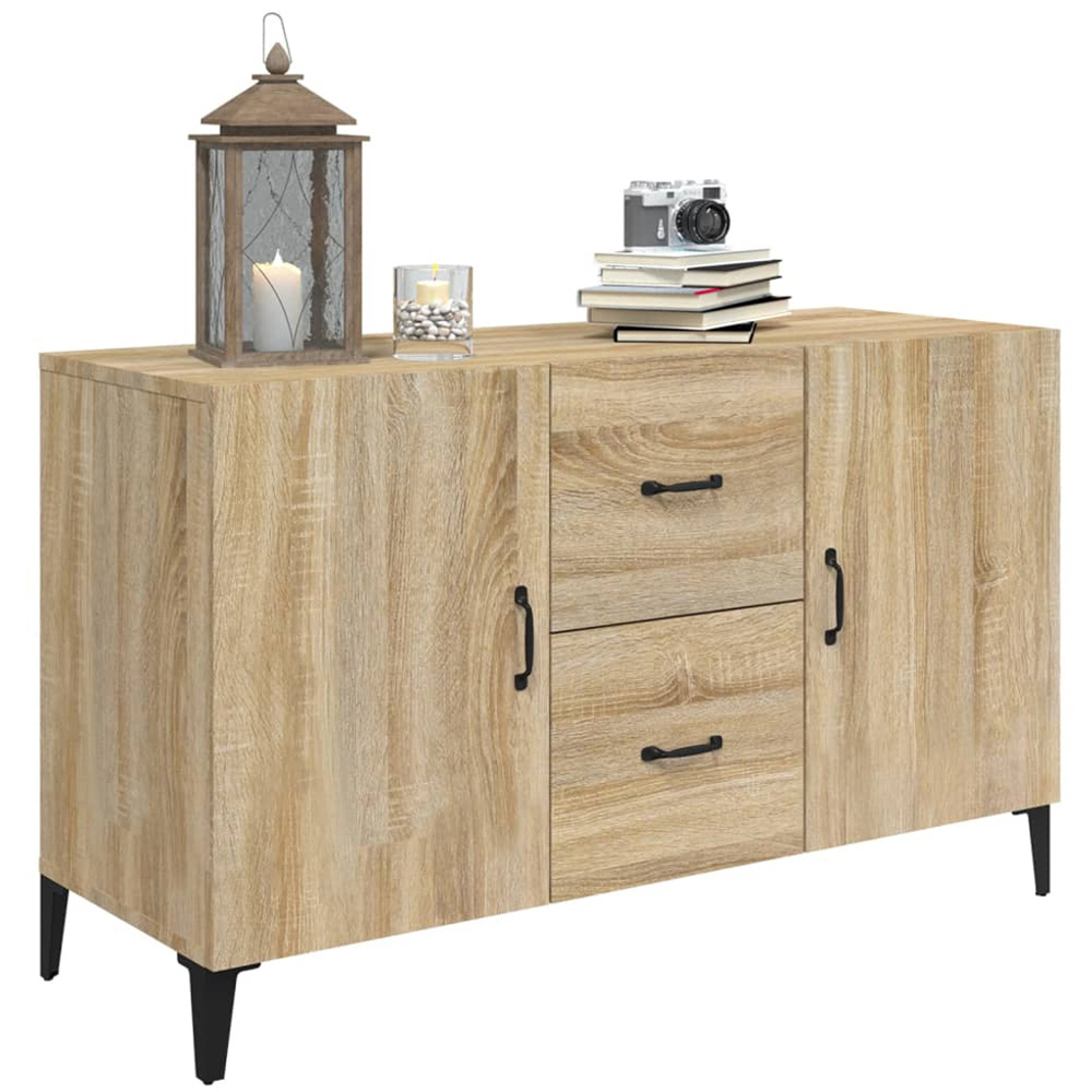vidaXL 2 Door 2 Drawer Sonoma Oak Sideboard Image 3
