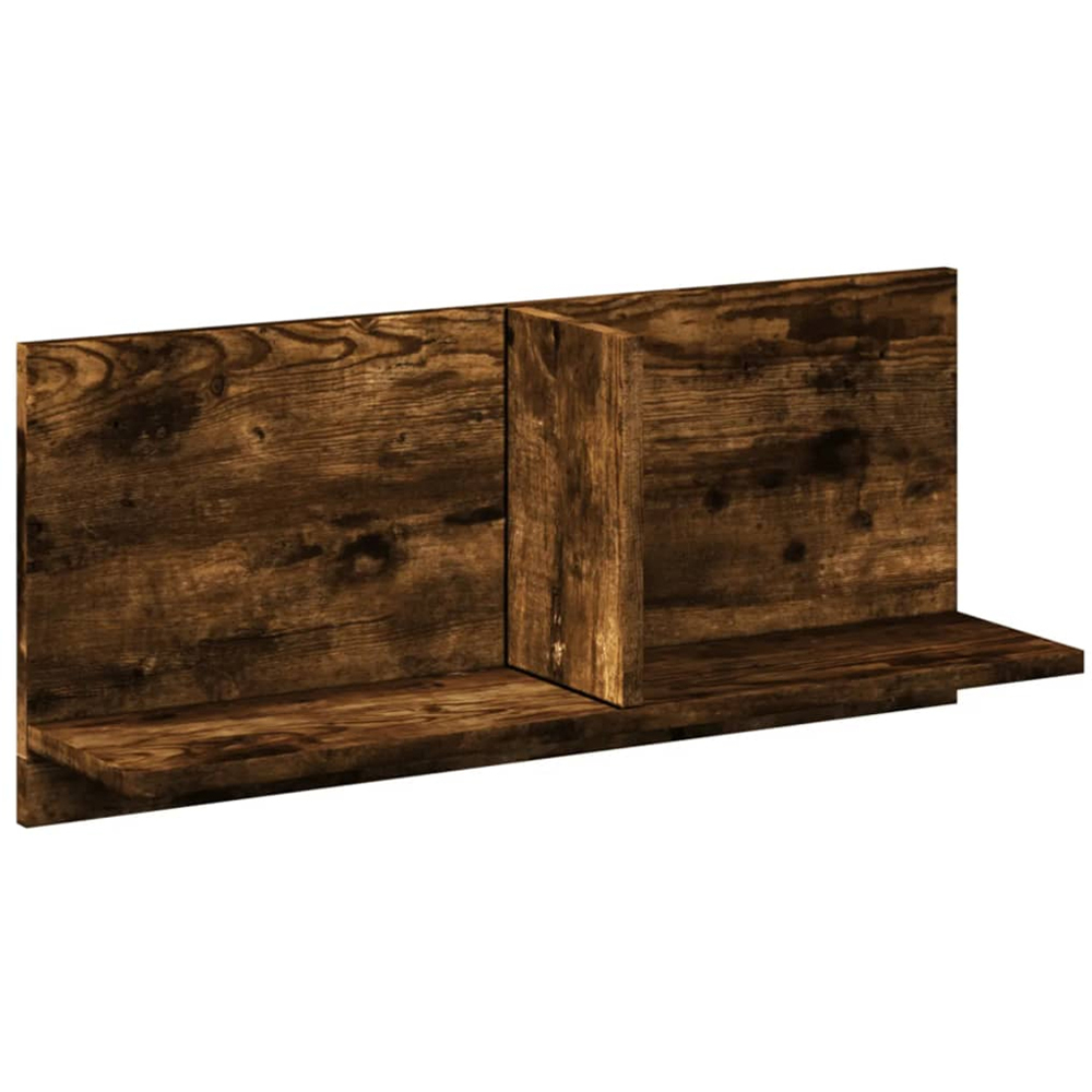 vidaXL 70 x 16.5 x 30cm Smoked Oak Wooden Wall Cabinet Image 2