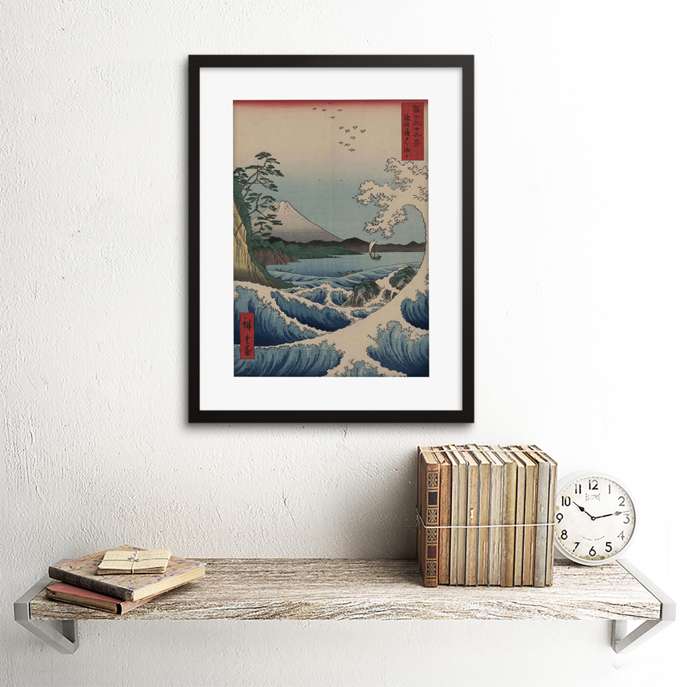 Wee Blue Coo Utagawa Japanese Sea Off Satta Old Painting Framed Wall Art Print 30 x 41cm Image 2