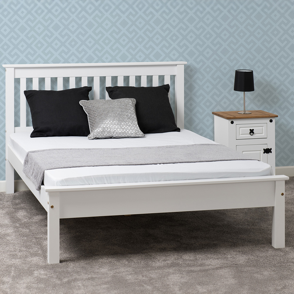 Seconique Monaco King Size White Low End Bed Image 1