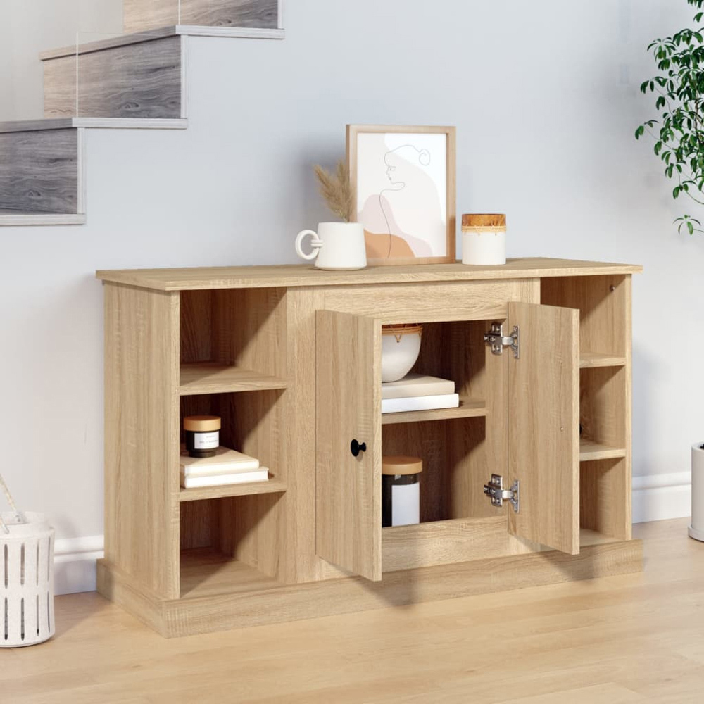 vidaXL 2 Door 6 Shelf Sonoma Oak Sideboard Image 8
