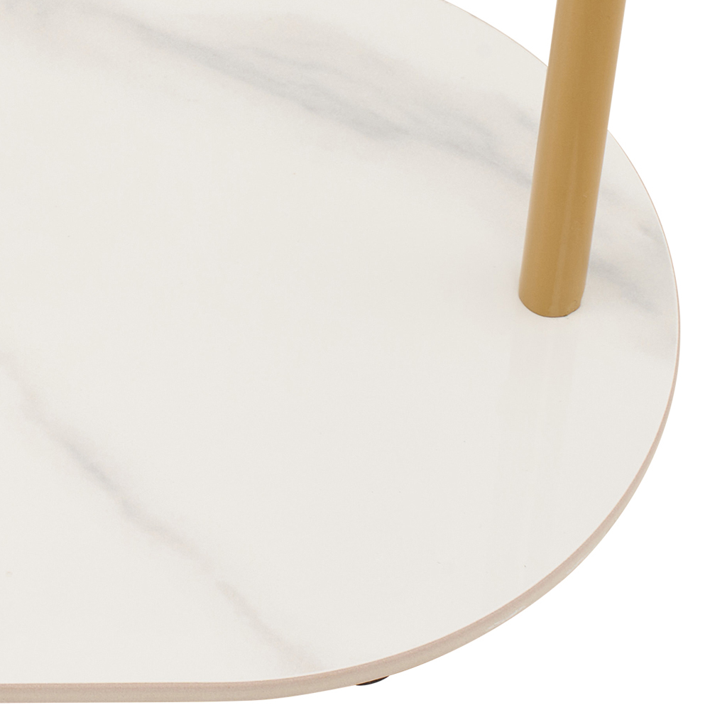 Living and Home Gold Metal Clothes Rack with 6 Hooks and Marble-Effect Base Image 3