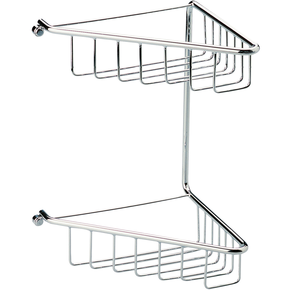 Bathstore Portree 2 Shelf Chrome Corner Shower Caddy Image 1