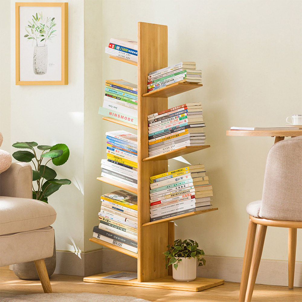 H&O Direct 7 Shelf Wooden Tree Bookshelf Image 5