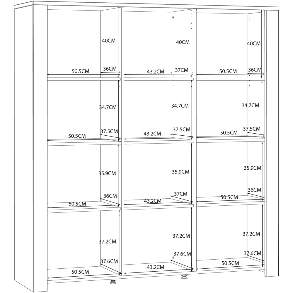 Florence Bohol 3 Door White Riviera Oak Large Display Cabinet Image 9