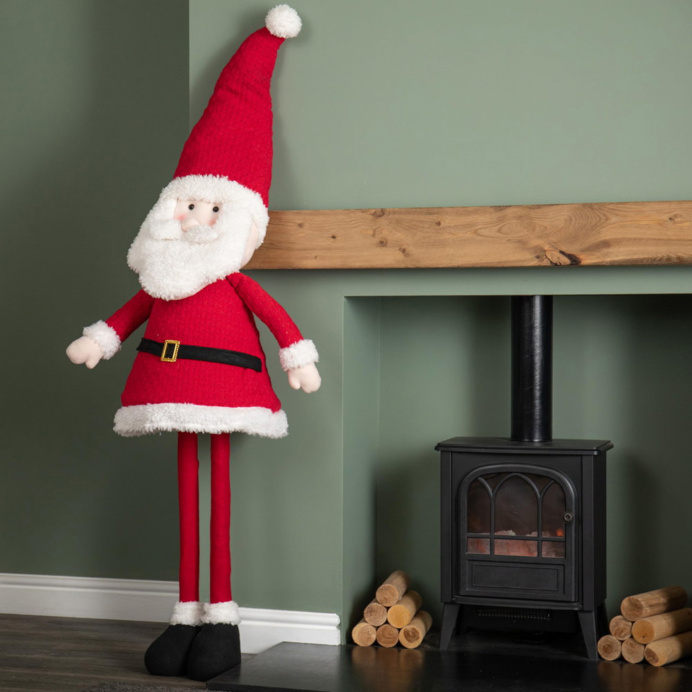 Samuel Alexander Extendable Plush Santa with Telescopic Legs Christmas Decoration 180cm Image 3