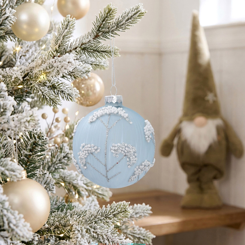 Beaded Embellished Bauble Icy Blue Image 2