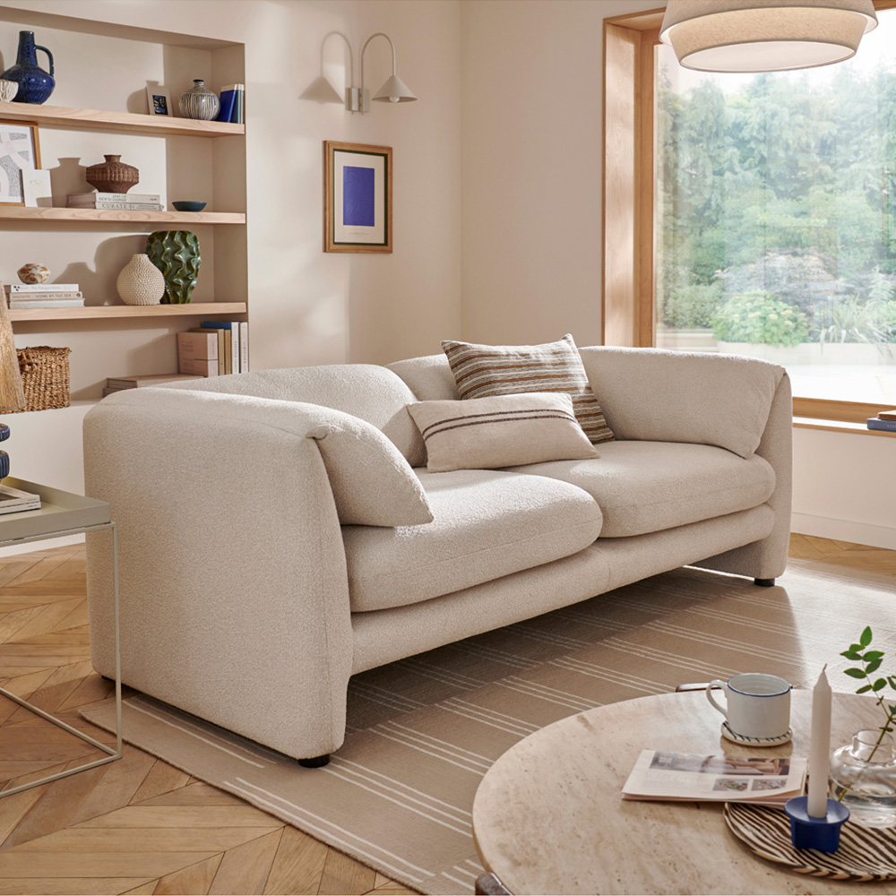 Harlow 2 Seater Cream Boucle Fabric Sofa Image 7