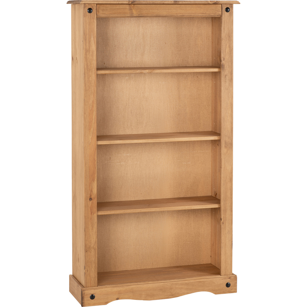 Seconique Corona 4 Shelf Distressed Waxed Pine Medium Bookcase Image 2