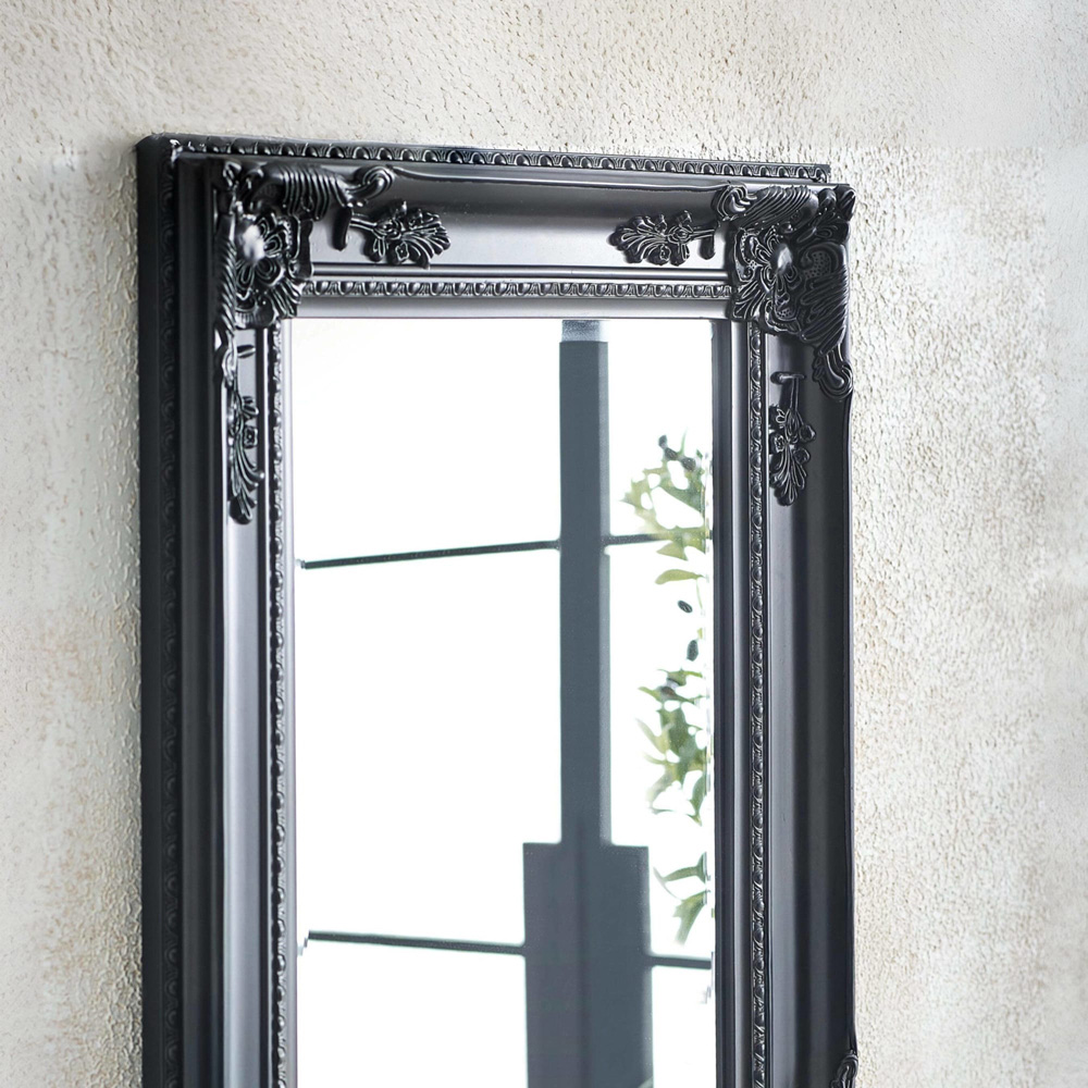 Julian Bowen Palais Black Baroque-Inspired Wooden Full Length Dressing Mirror 130 x 40cm Image 5