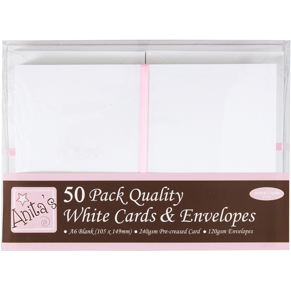 Anita's A6 White Cards and Envelopes 50 Pack Image