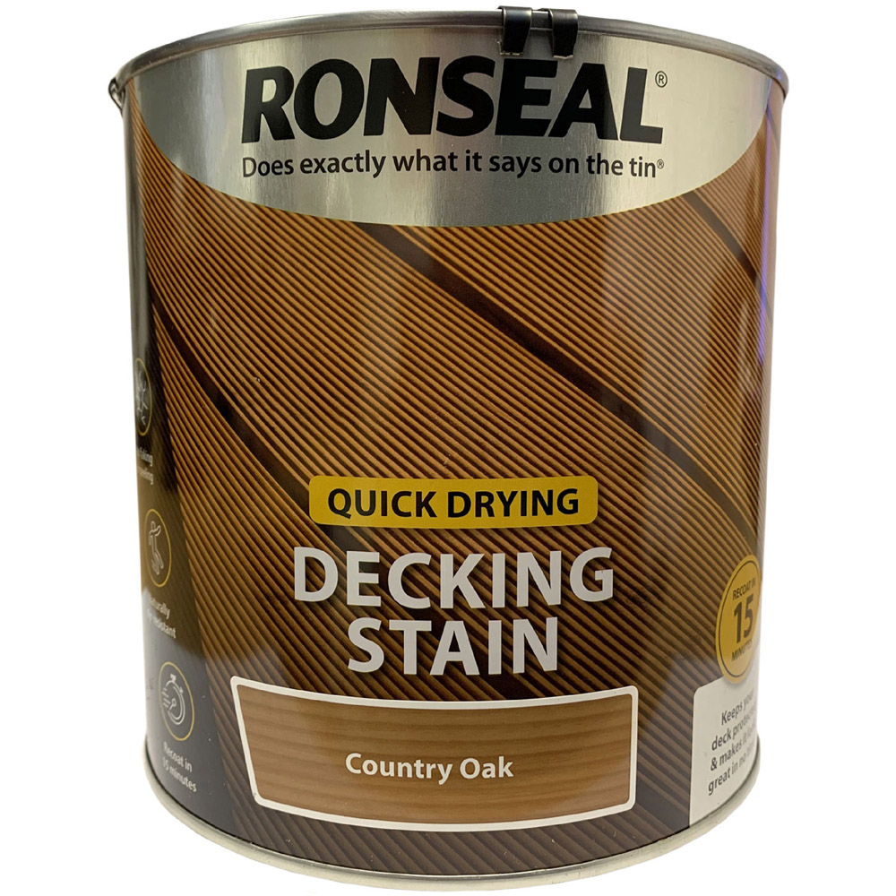 Ronseal Quick Drying Country Oak Decking Stain 2.5L Image 2