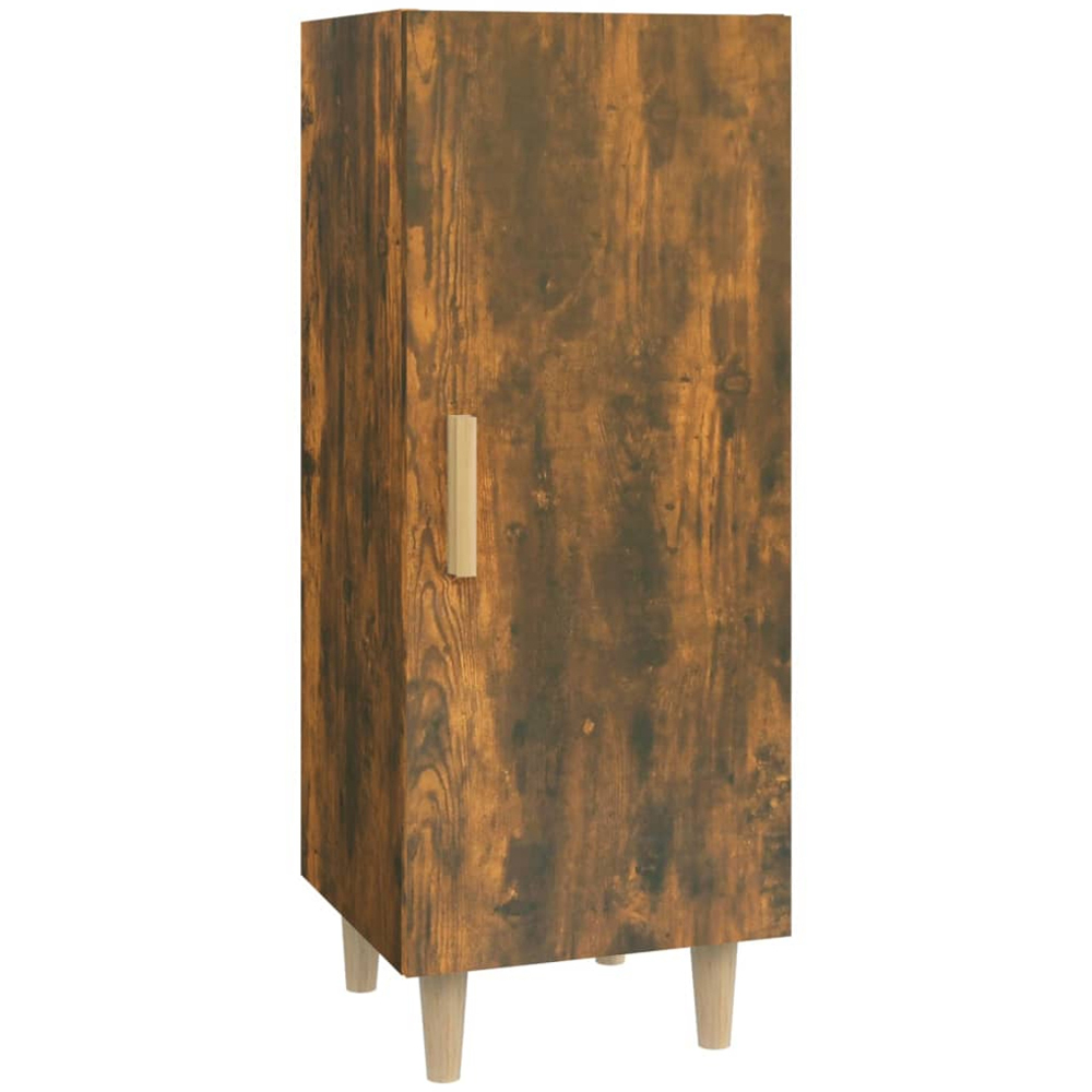 vidaXL Single Door 3 Shelf Smoked Oak Sideboard Image 2