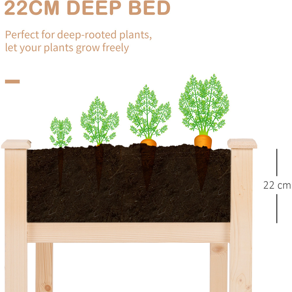 Outsunny Wooden Raised Planter Box Container 76 x 56.5 x 122.5cm Image 6
