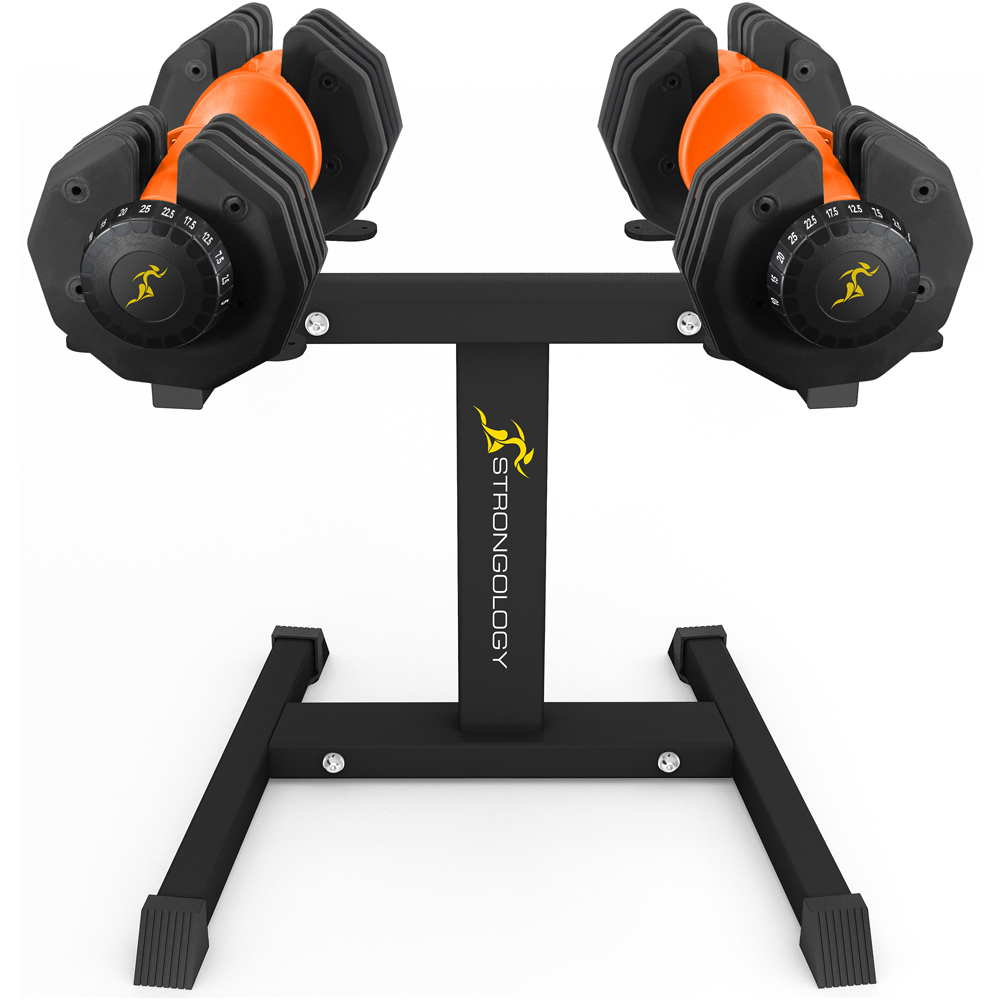 Strongology Urban25 Orange Adjustable Smart Dumbbell with Adjustable Stand 2 Pack Image 2