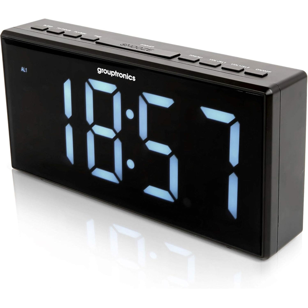 Grouptronics GTCR-T1M Black Digital Alarm Clock Radio Image 3