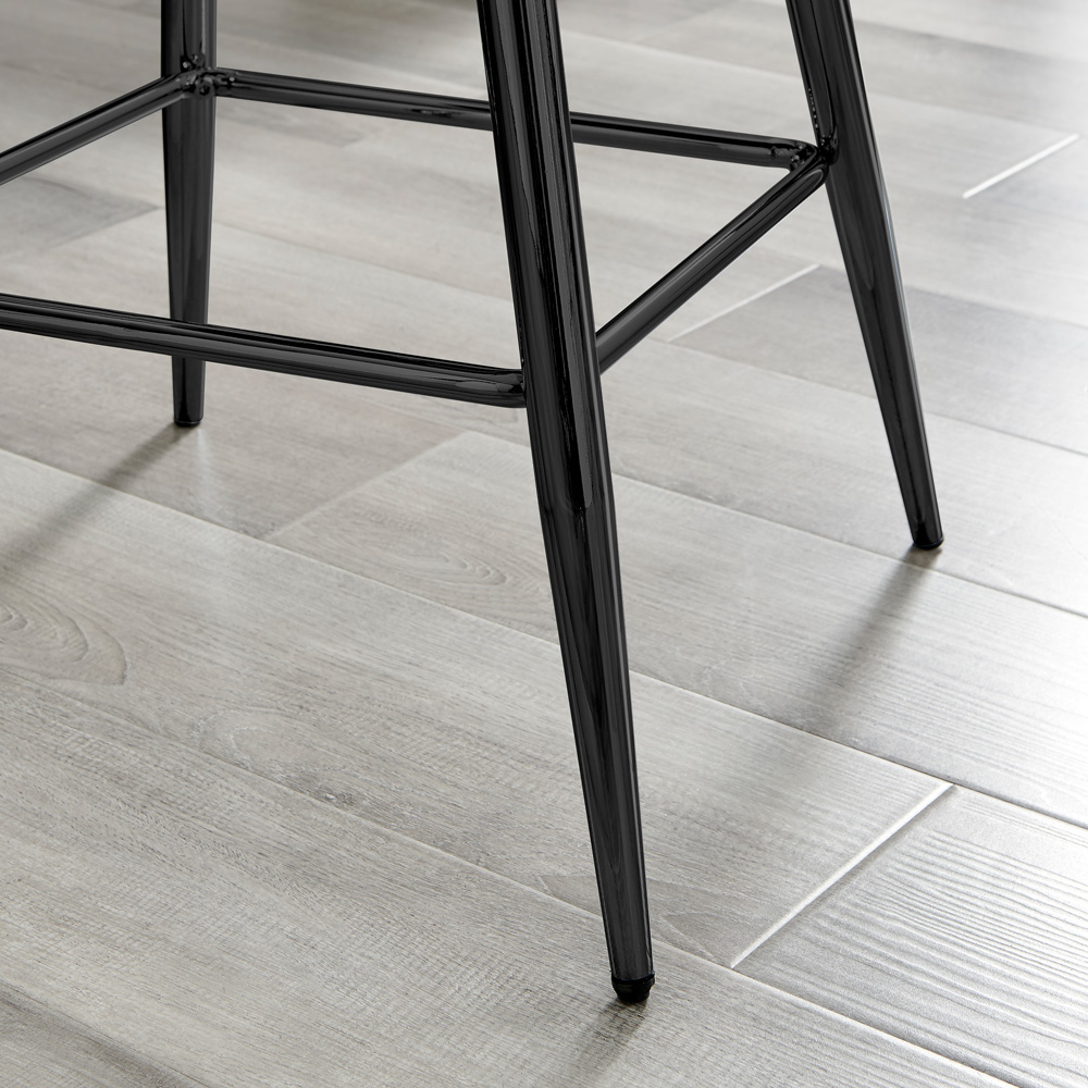 Furniturebox Solara Cappuccino and Black Faux Leather Bar Stool Set of 2 Image 4