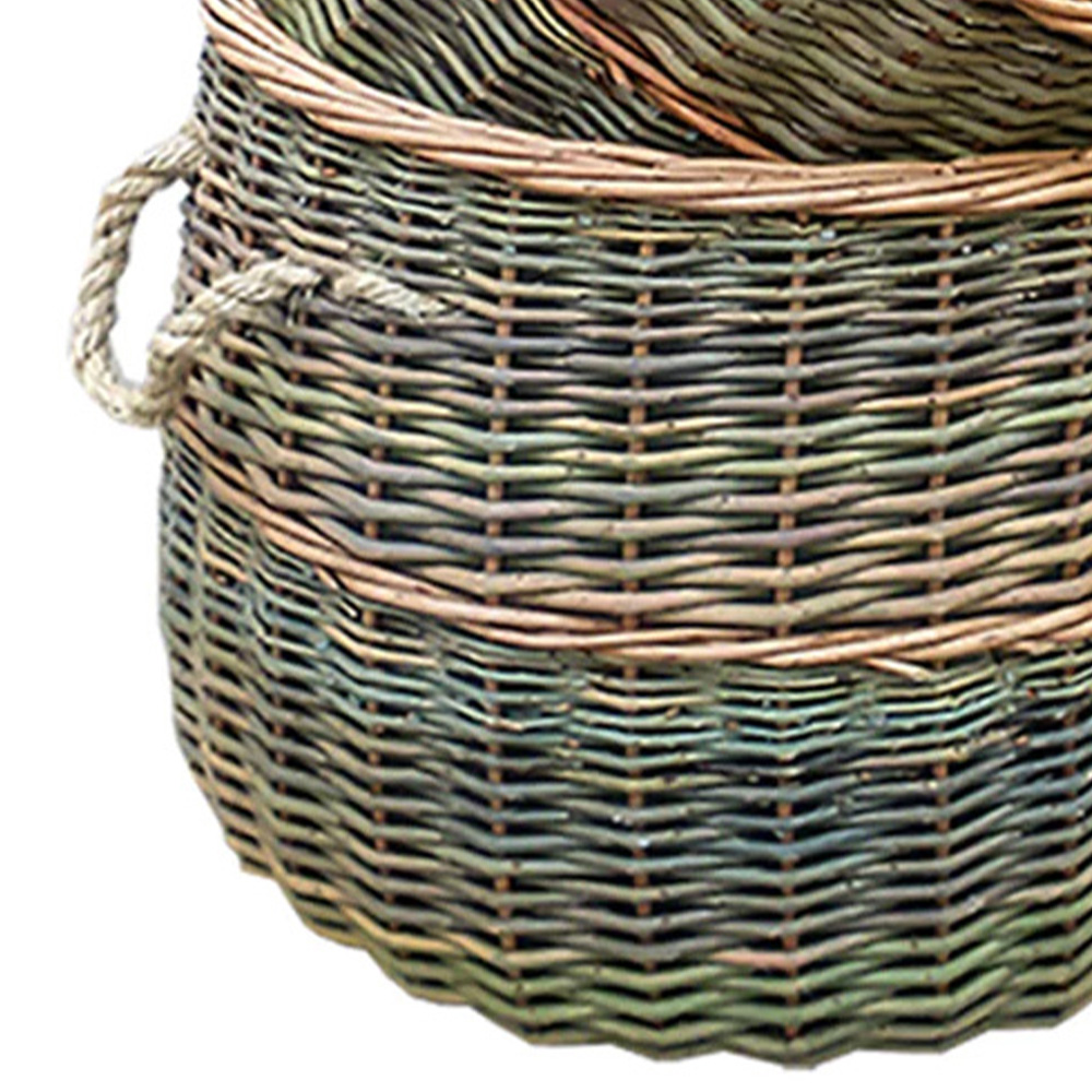 Red Hamper Wicker Country Log Basket Set of 2 Image 3