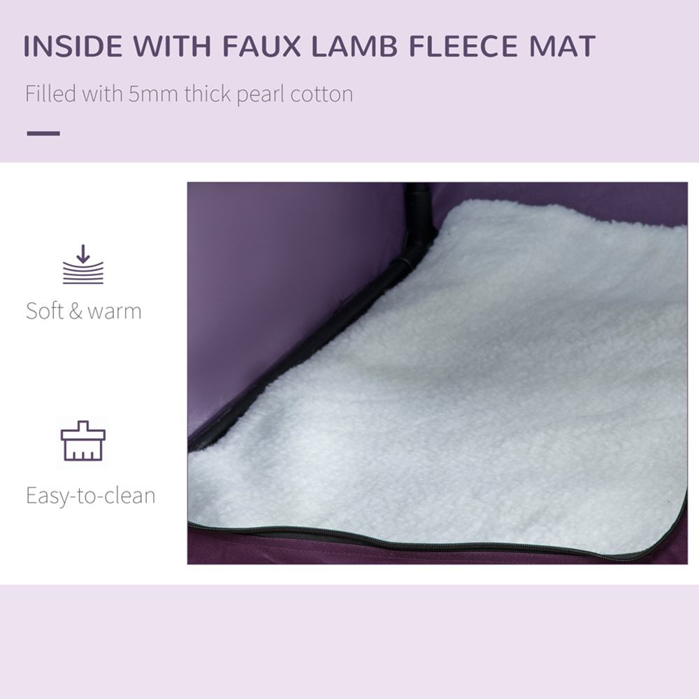 PawHut Purple Soft Side Small Dog Pet Carrier with Cushion Image 4