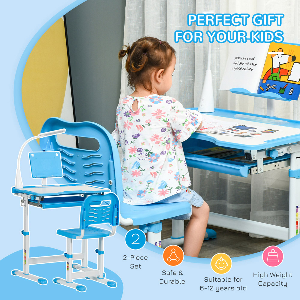 Tommy Toys Blue Study Table and Chair Set with Lamp Image 5