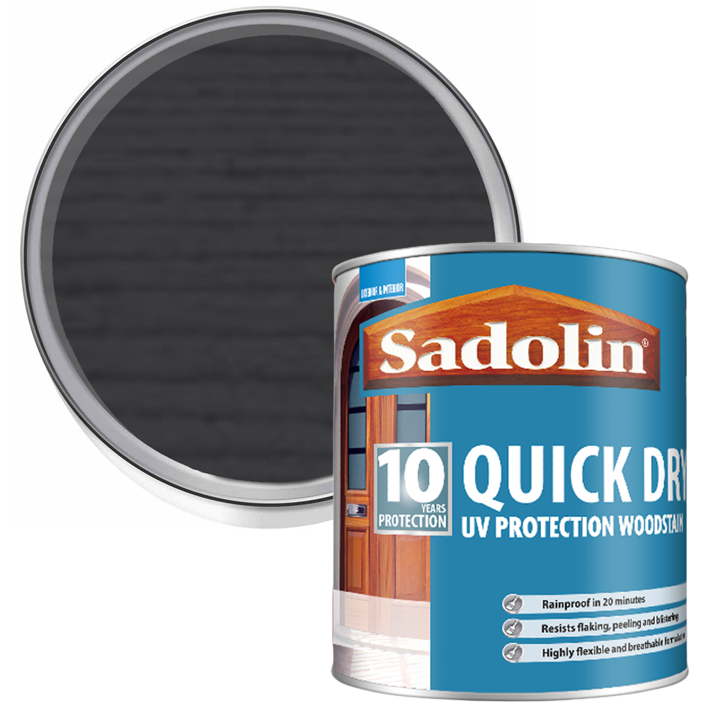 Sadolin Quick Dry 10 Year Ebony Woodstain 1L Image 1