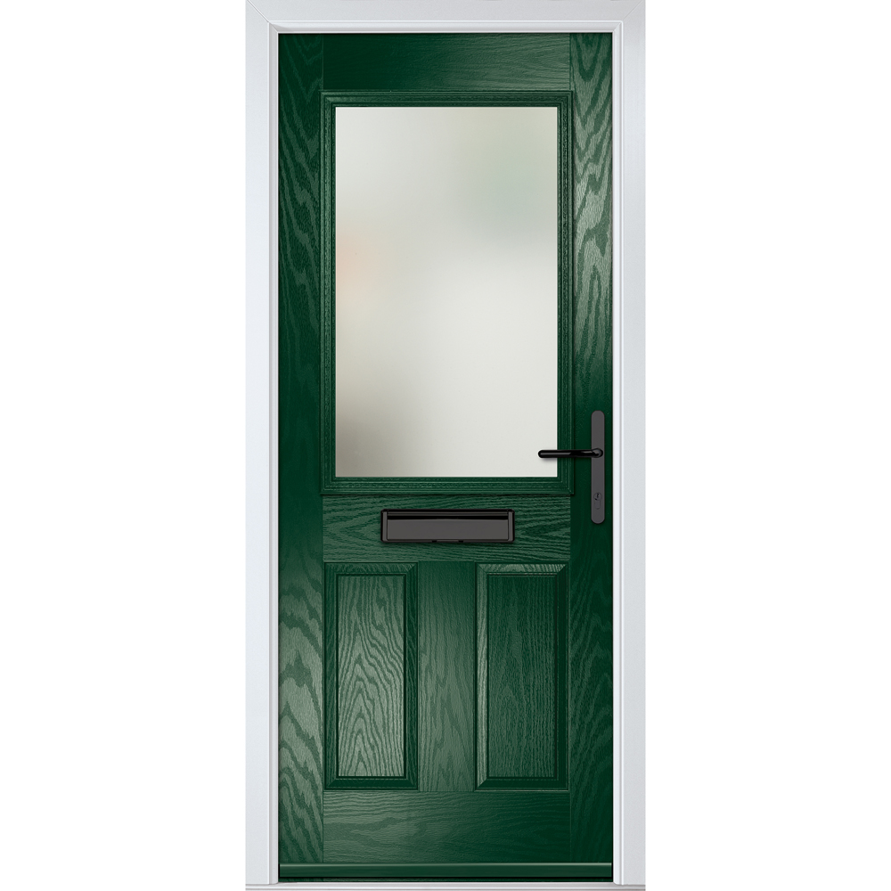 Crystal-Direct Lytham Green GRP Stipolytte Glass Left Hand Open Front Door 2090 x 890mm Image 1