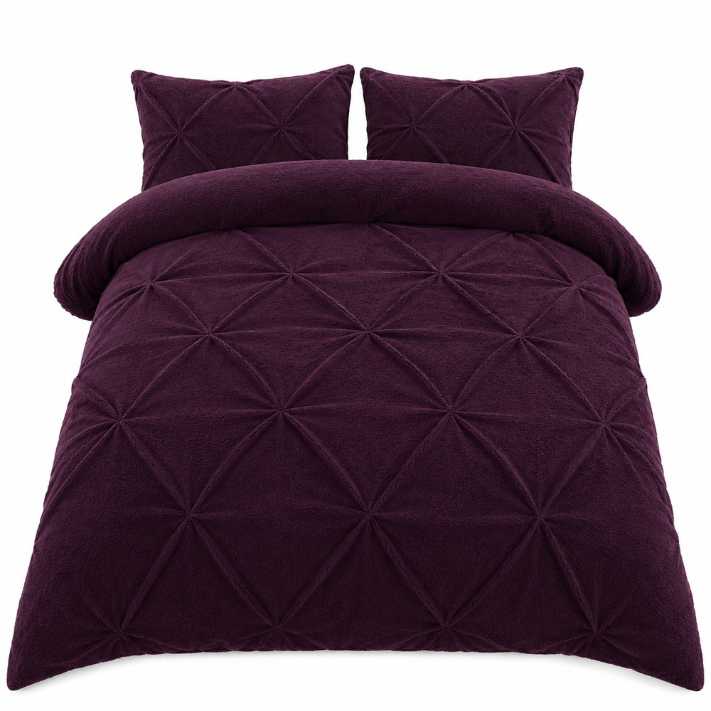 Smart Living Chiswick Single Purple Pintuck Duvet Set Image 2