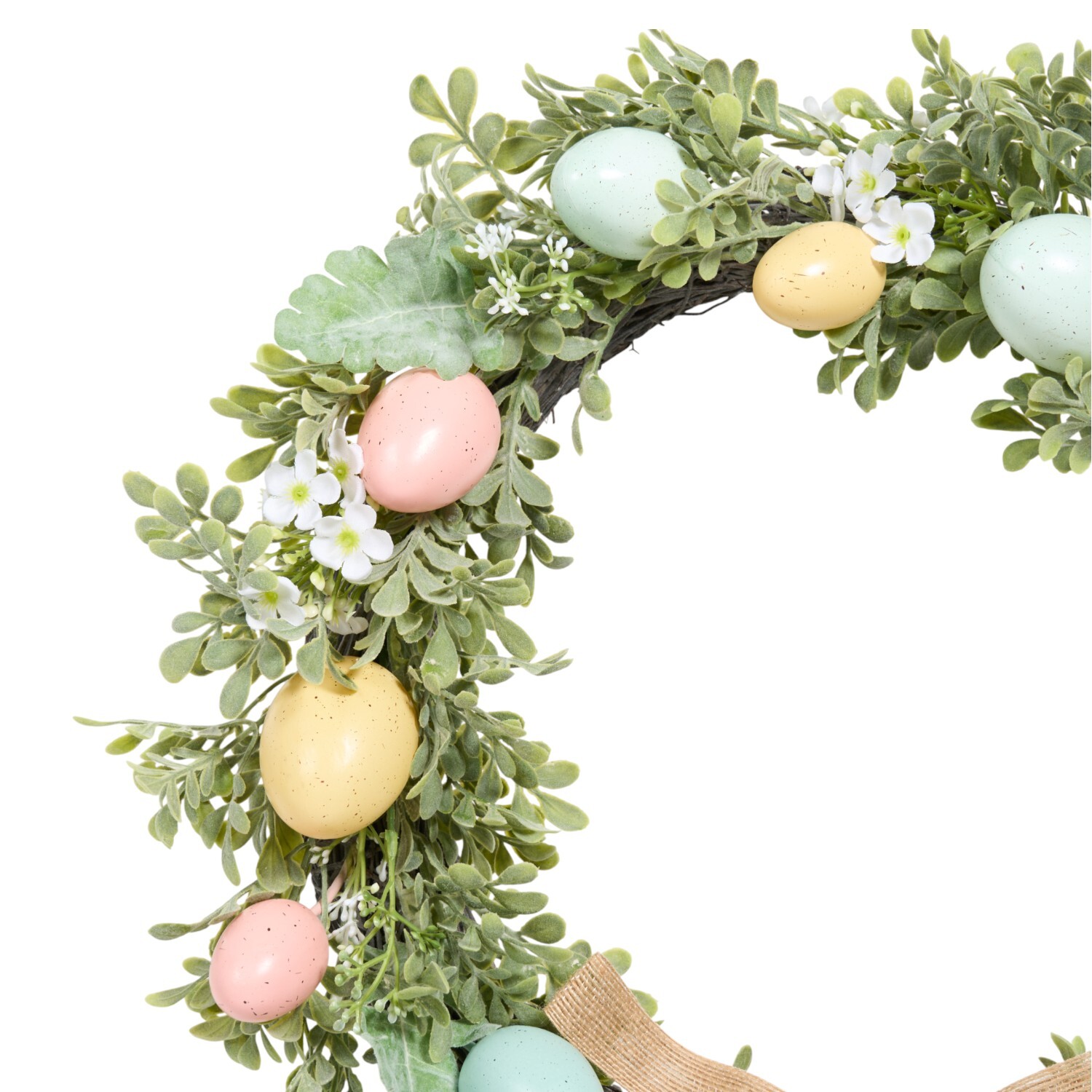 Pastel Egg Wreath With Hessian Bow Image 3