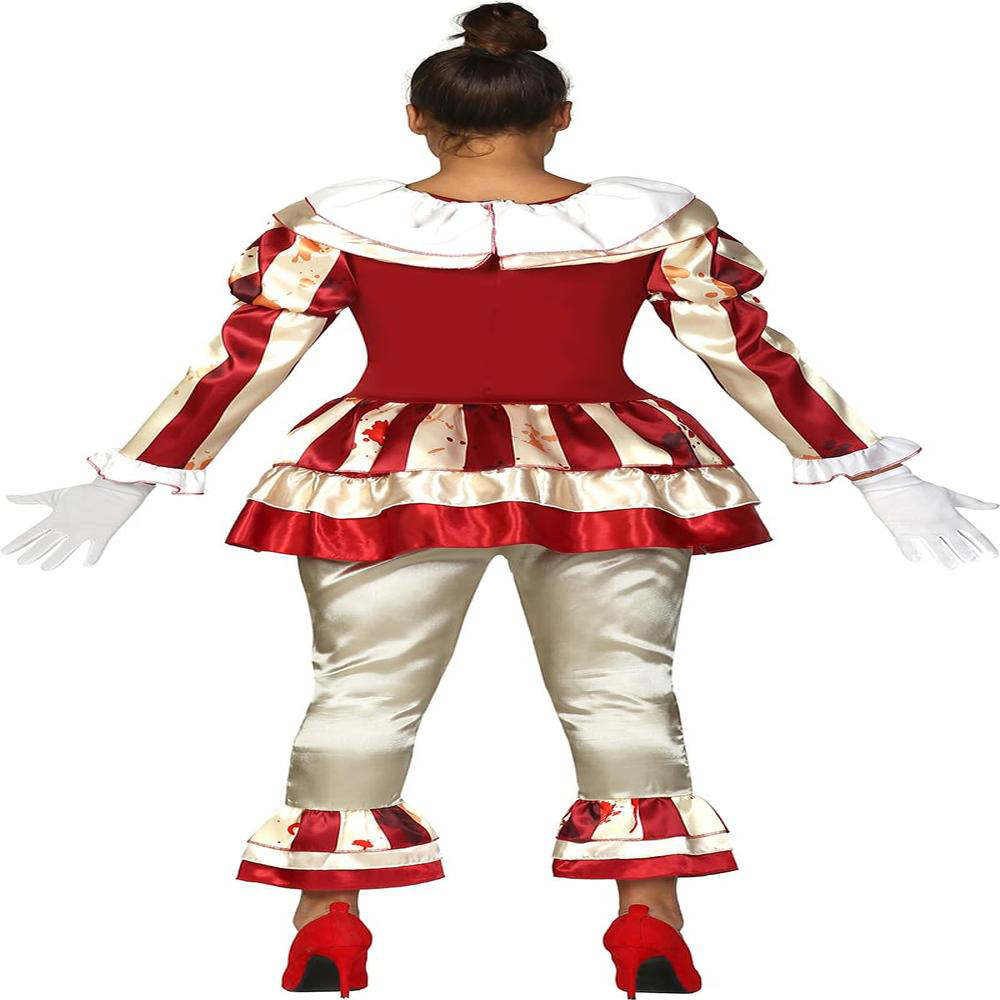 Fiestas Guirca Woman Scary Clown Beige and Red Halloween Costume Small Image 2