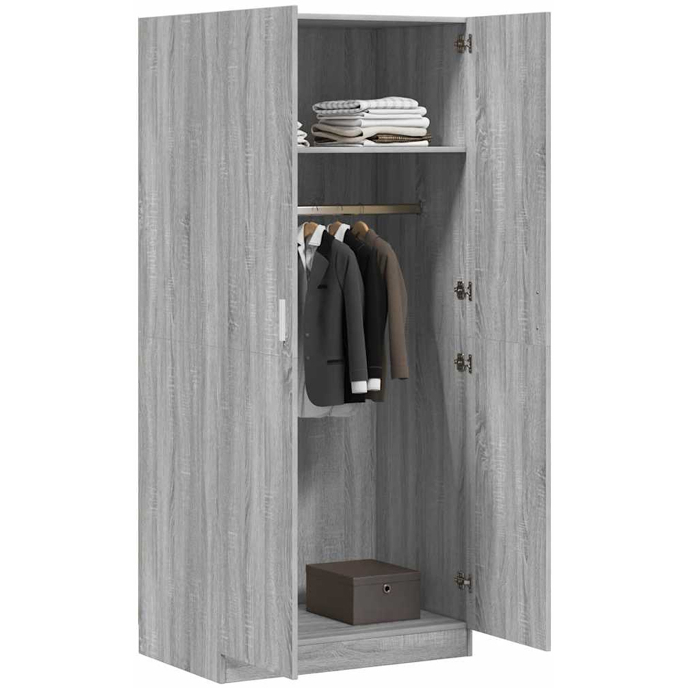 vidaXL 2 Door Grey Sonoma Engineered Wood Wardrobe Image 4