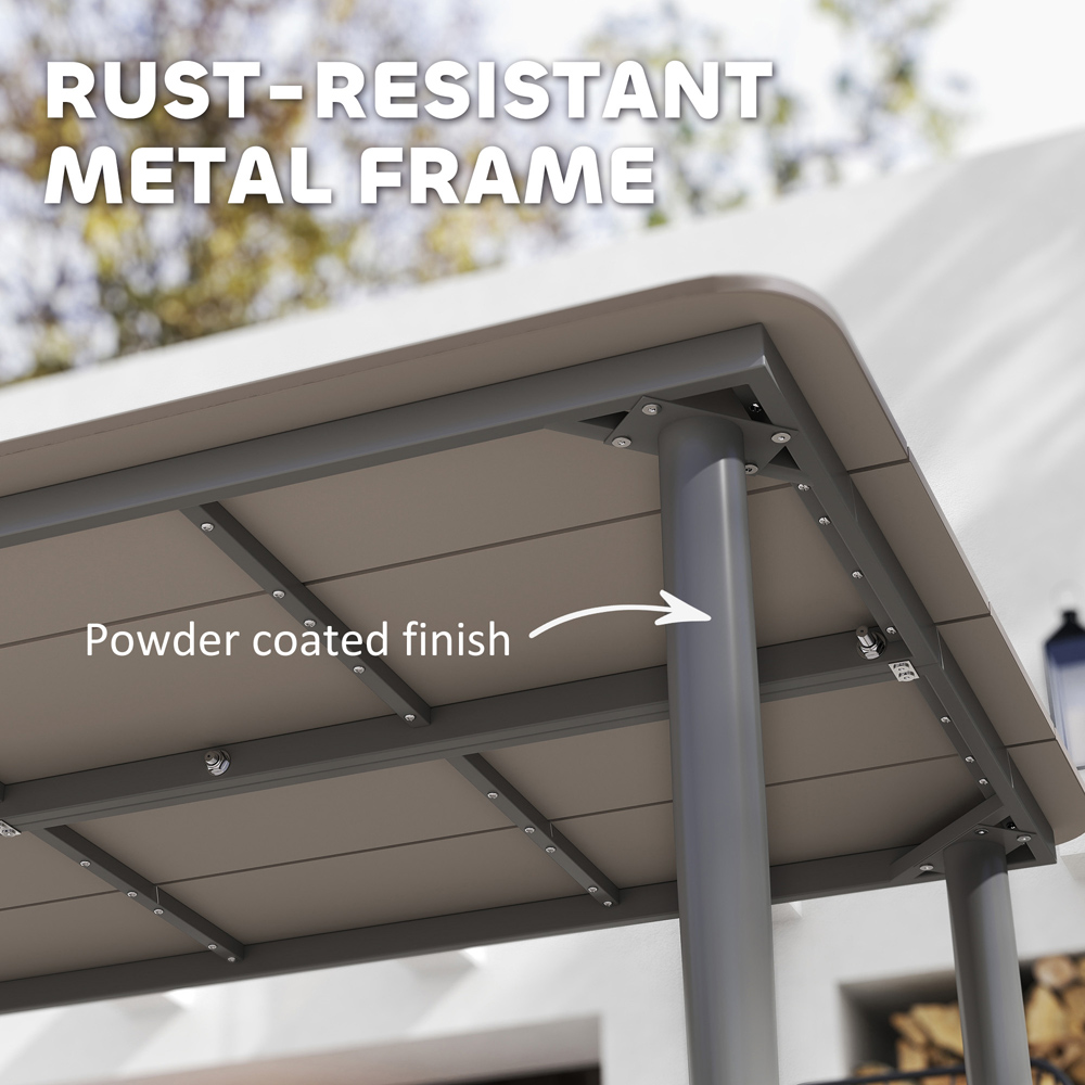 Outsunny 6 Seater Rust Resistant Metal Frame Garden Dining Table Dark Grey Image 5