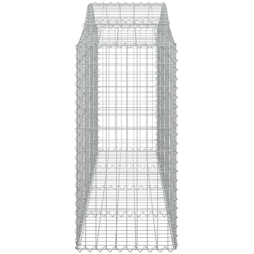 vidaXL Silver Galvanised Iron Arched Gabion Basket 200 x 50 x 100/120cm 7 Pack Image 3
