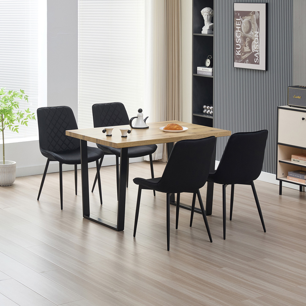 Indoor Living Colorado Amelia 4 Seater Dining Table Black and Natural Image 9