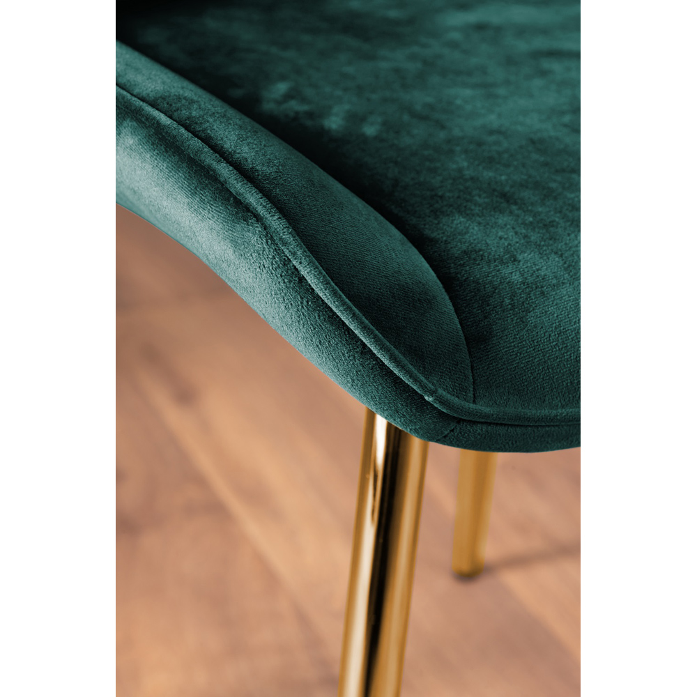 Furniturebox Cesano Set of 2 Green and Gold Velvet Dining Chair Image 5