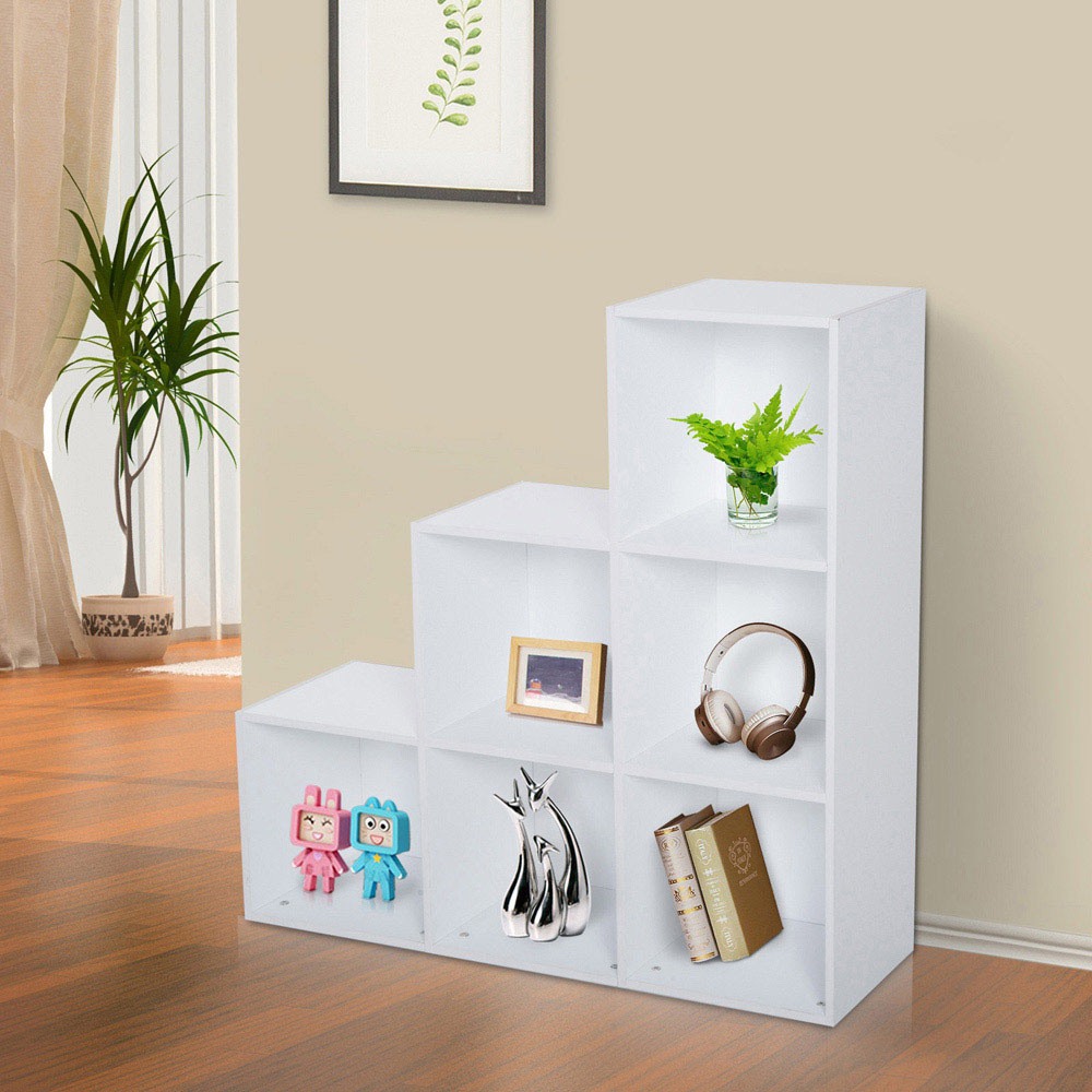 HOMCOM 6 Cube White Bookcase Image 6