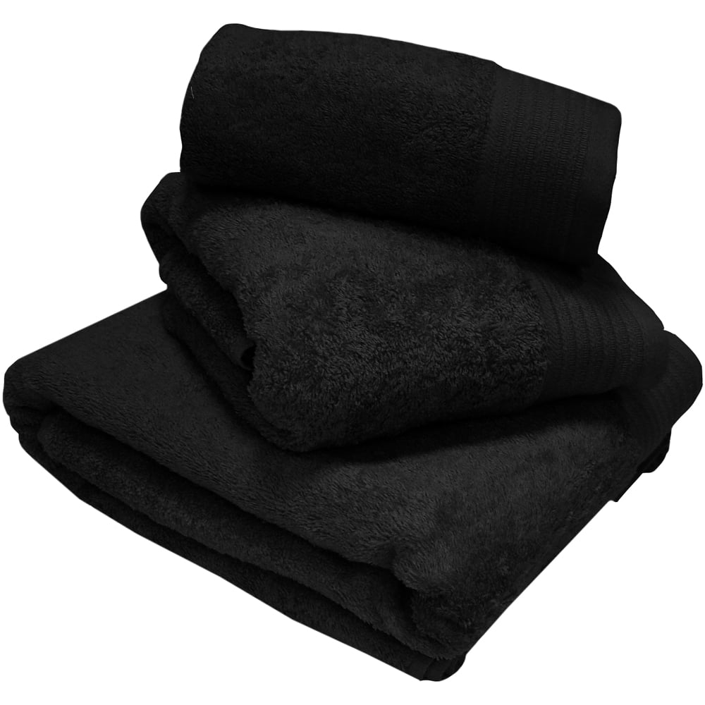 Rapport Home Chatsworth Super Soft and Absorbent Cotton Black Bath Sheet Image 1