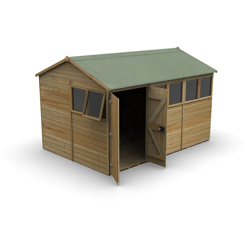 Forest Garden Timberdale 12 x 8ft Single Opening Tongue and Groove Reverse Apex Garden Shed Image 3